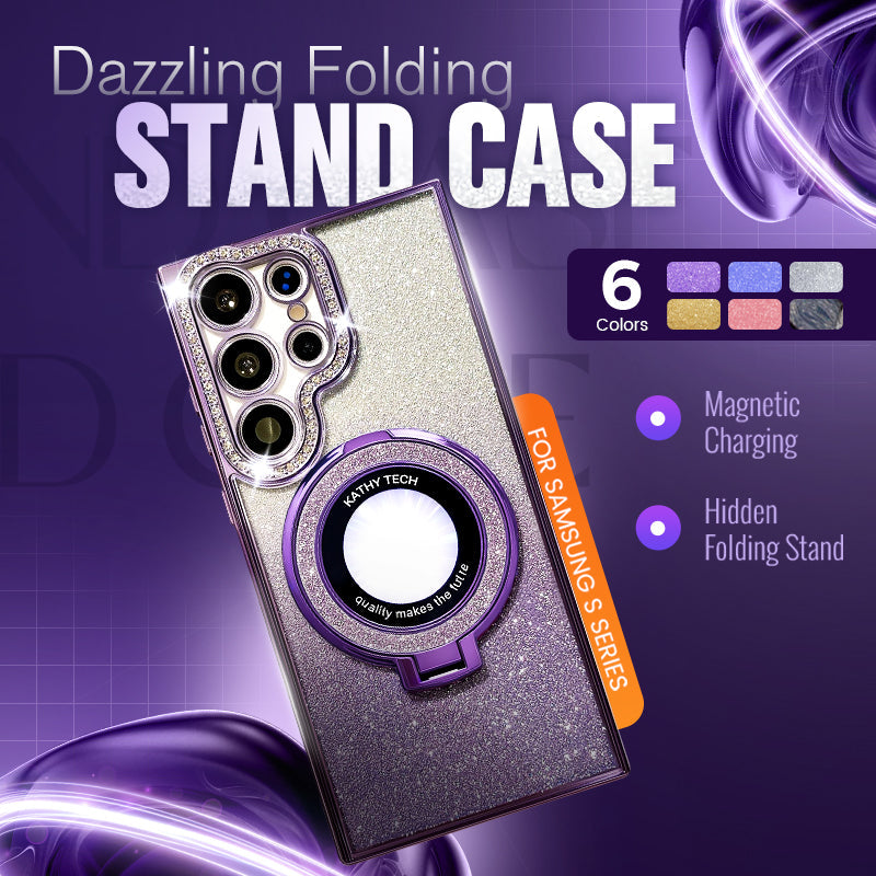 Deslumbrante Soporte Plegable Que Centellea Funda Cubierta para Samsung Serie S