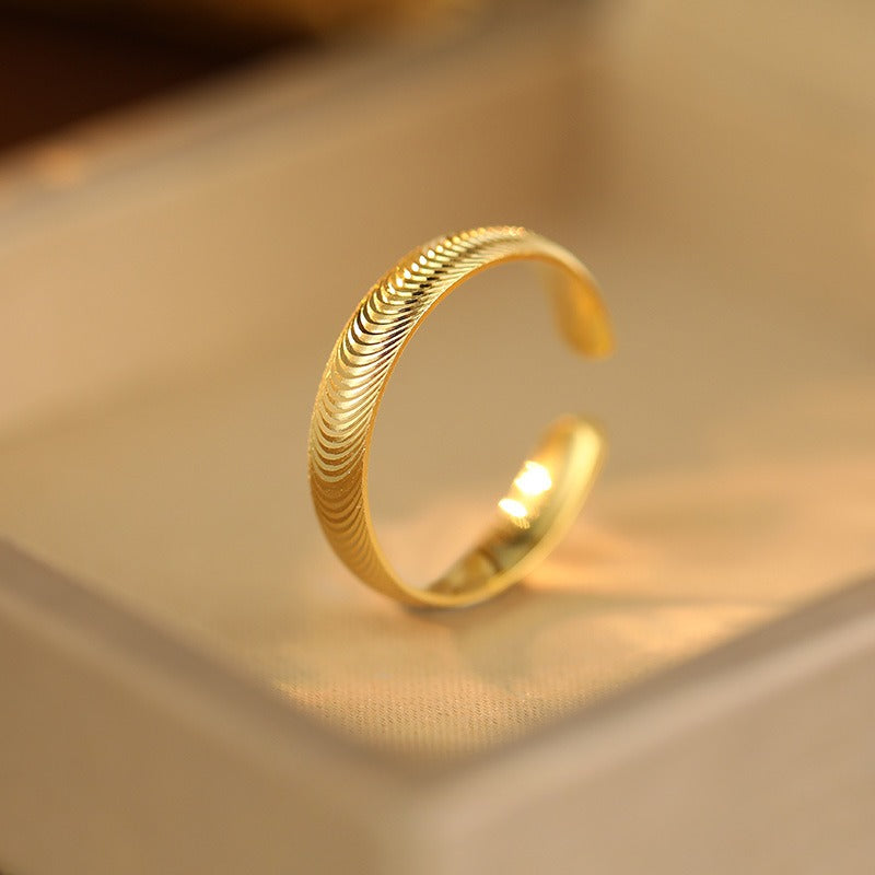 💍✨ Captura el Resplandor Misterioso – Anillo de Piedra Ojo de Gato con Pulido Espejo ✨💍