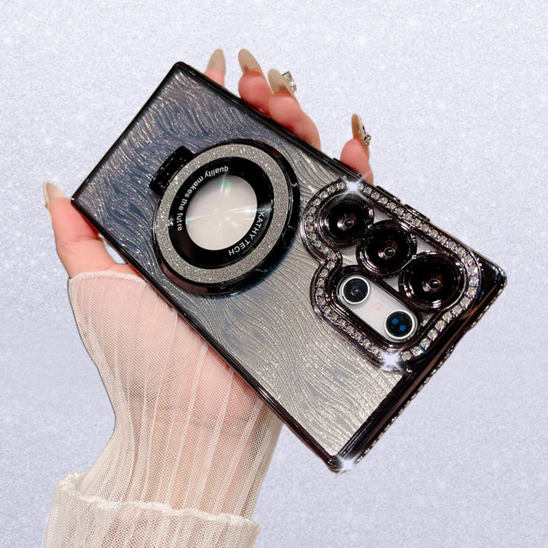 Deslumbrante Soporte Plegable Que Centellea Funda Cubierta para Samsung Serie S