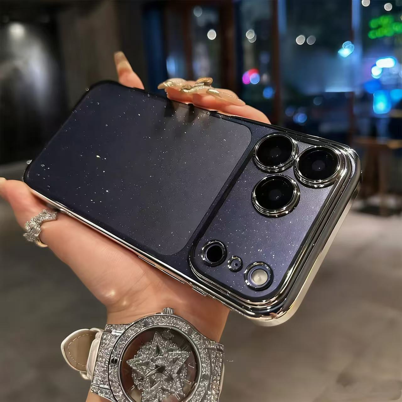 Funda translúcida Starry Galaxy para iPhone