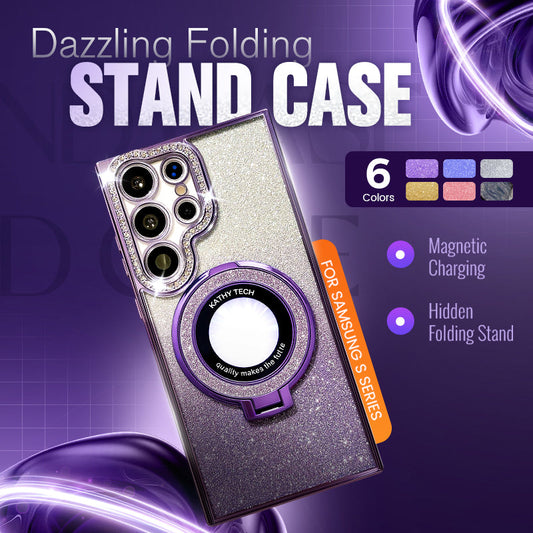 Deslumbrante Soporte Plegable Que Centellea Funda Cubierta para Samsung Serie S