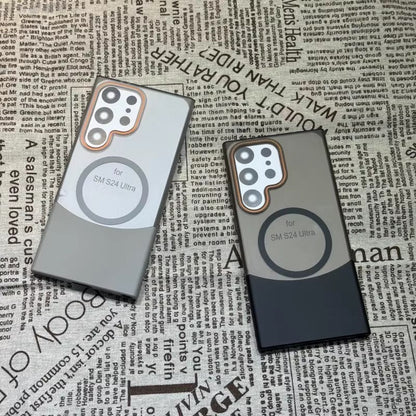 Funda magnética esmerilada bicolor para Samsung Serie S
