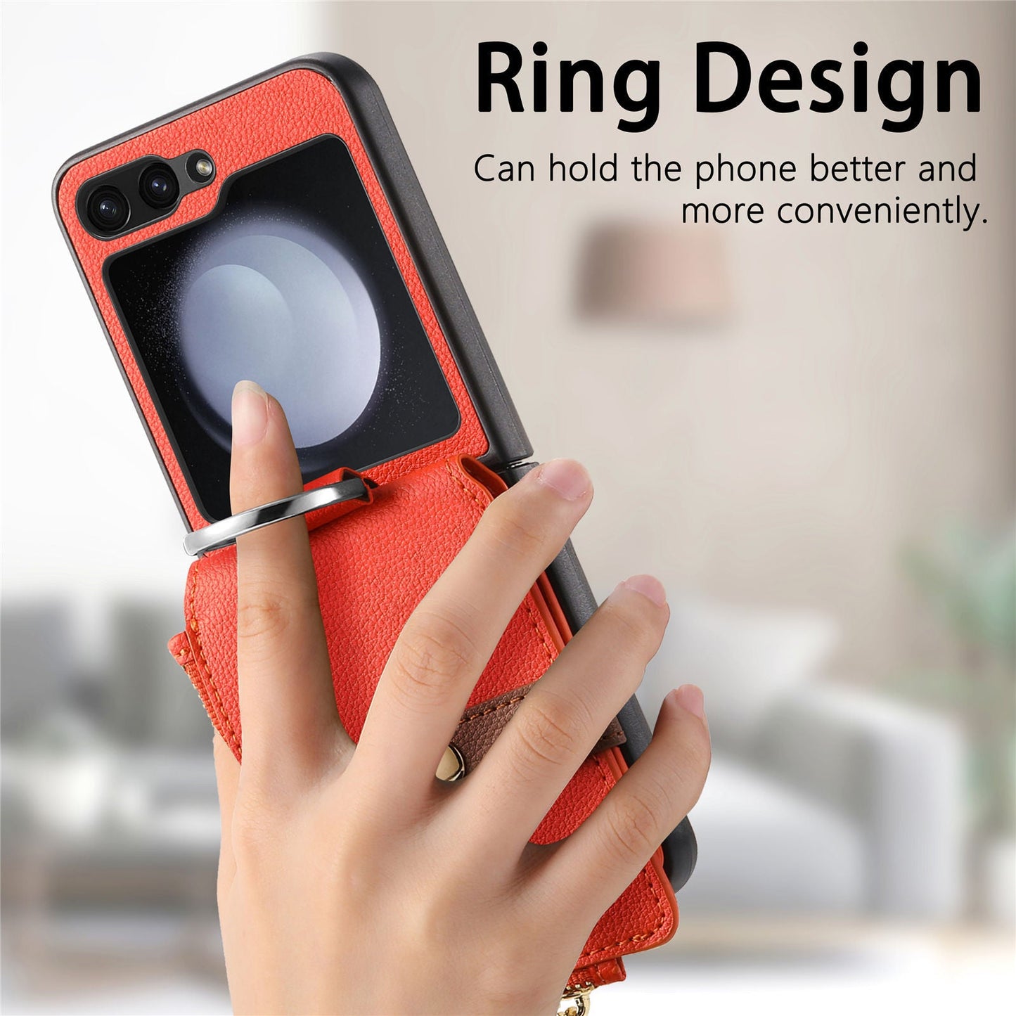 Funda con cartera y mosquetón para Samsung Flip Serie