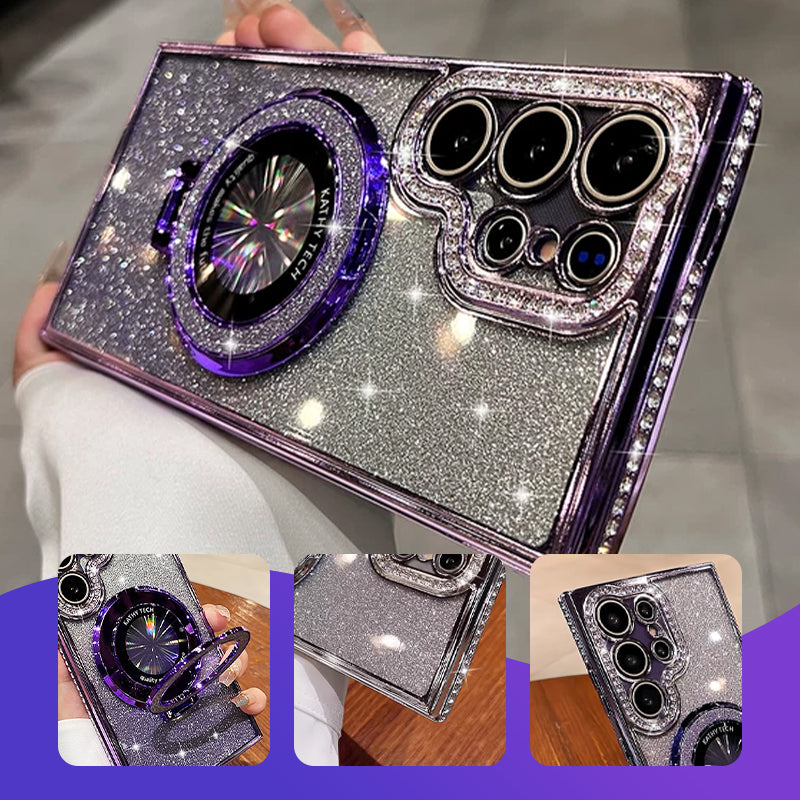 Deslumbrante Soporte Plegable Que Centellea Funda Cubierta para Samsung Serie S