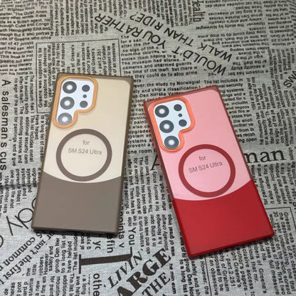 Funda magnética esmerilada bicolor para Samsung Serie S