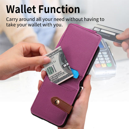 Funda con cartera y mosquetón para Samsung Flip Serie