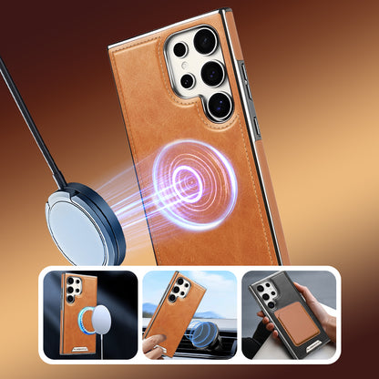 Funda de lujo con exterior de piel e interior de ante para Samsung Serie S