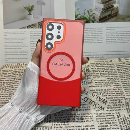 Funda magnética esmerilada bicolor para Samsung Serie S