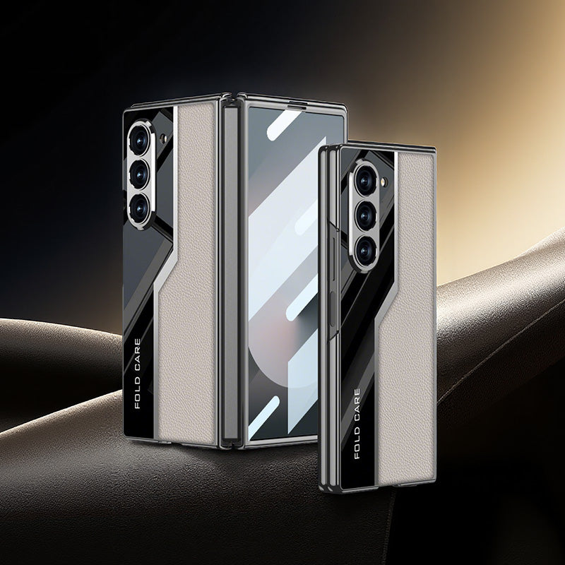 Funda de piel de becerro italiana de alta calidad para Samsung Fold Series