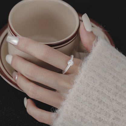 ✨ Anillo de diamantes con montura giratoria – espalda abierta ✨