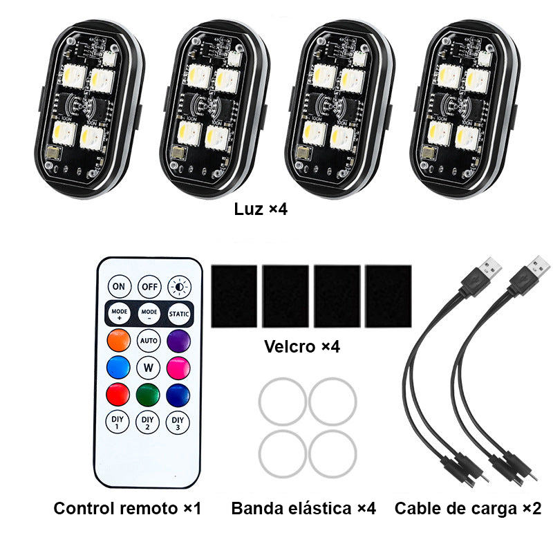 Luz LED de Advertencia Portátil para Auto con Control Remoto