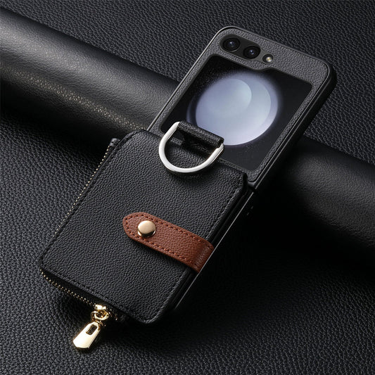 Funda con cartera y mosquetón para Samsung Flip Serie