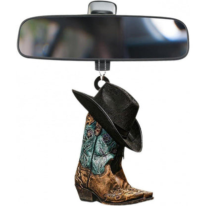 🤠✨ El Colgante para Coche de Bota Western - ¡Viaja Hacia el Atardecer con Estilo! ✨🤠