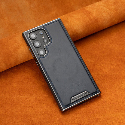 Funda de lujo con exterior de piel e interior de ante para Samsung Serie S