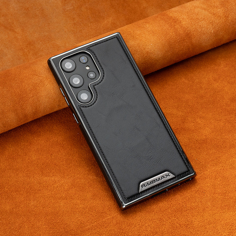 Funda de lujo con exterior de piel e interior de ante para Samsung Serie S