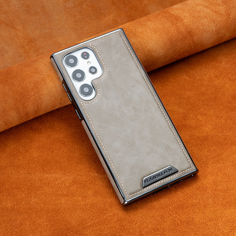 Funda de lujo con exterior de piel e interior de ante para Samsung Serie S