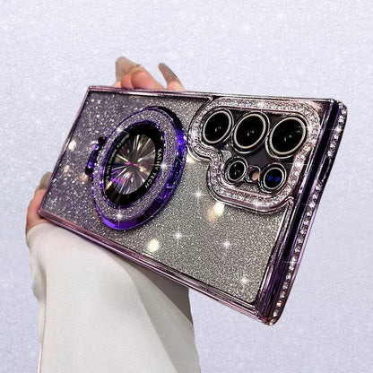 Deslumbrante Soporte Plegable Que Centellea Funda Cubierta para Samsung Serie S