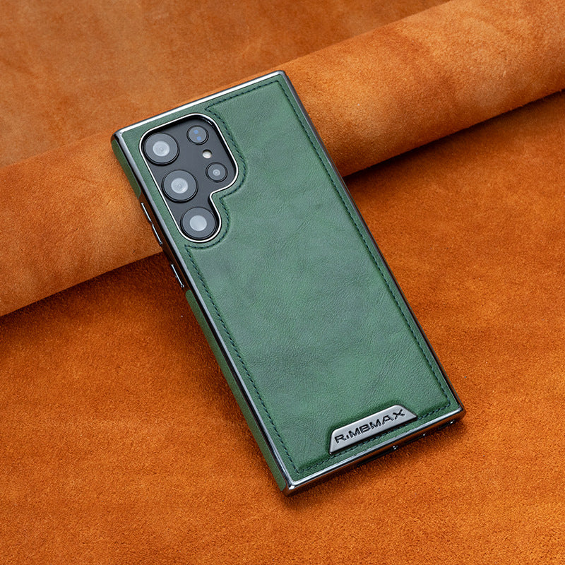 Funda de lujo con exterior de piel e interior de ante para Samsung Serie S