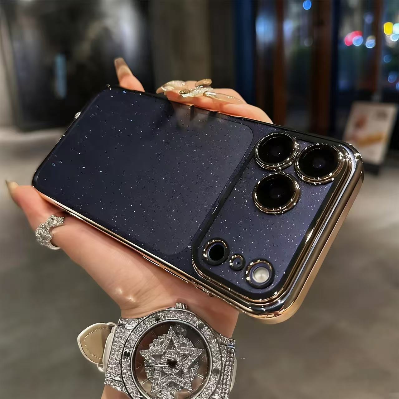 Funda translúcida Starry Galaxy para iPhone