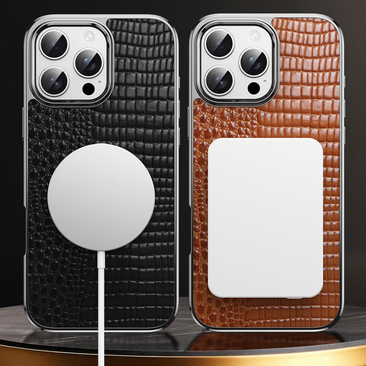Funda de piel de cocodrilo para iPhone