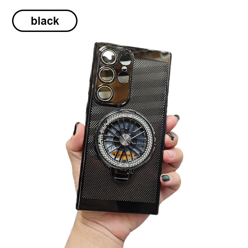 Sleek Heat Dissipation Phone Case with Gyroscope Magnetic Bracket for Samsung S24-21, Note20