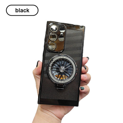Sleek Heat Dissipation Phone Case with Gyroscope Magnetic Bracket for Samsung S24-21, Note20