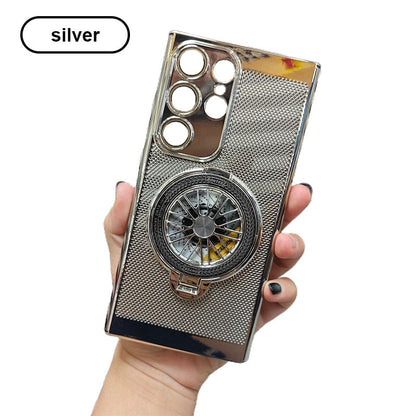 Sleek Heat Dissipation Phone Case with Gyroscope Magnetic Bracket for Samsung S24-21, Note20