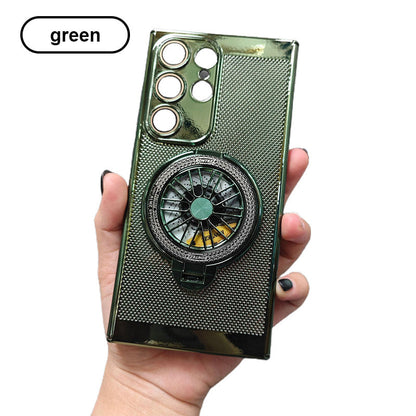 Sleek Heat Dissipation Phone Case with Gyroscope Magnetic Bracket for Samsung S24-21, Note20